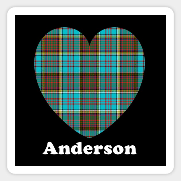 The ANDERSON Family Tartan 'Love Heart' Design Sticker by Plaidify